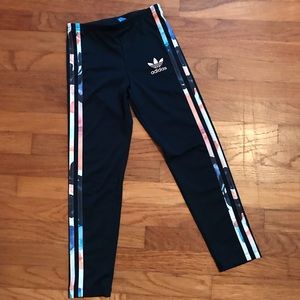 Girls Adidas three stripe training pants